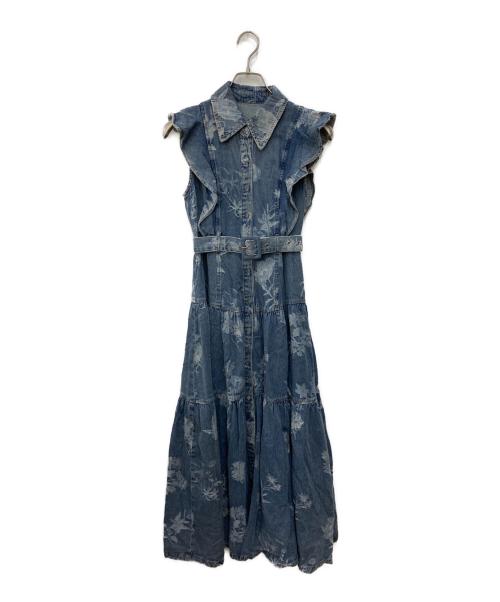 And Couture（アンドクチュール）And Couture (アンドクチュール) デニムフラワージャガードワンピース インディゴ サイズ:Freeの古着・服飾アイテム
