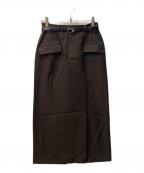 JUSGLITTYジャスグリッティー）の古着「スーチングタイトスカート」｜ブラウン