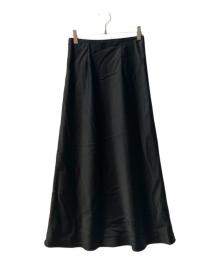 CLANE（クラネ）の古着「LOW WAIST SATIN SKIRT」｜ブラック