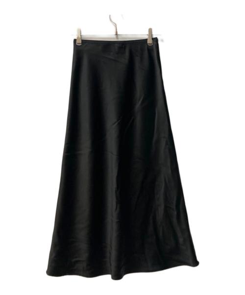 CLANE（クラネ）CLANE (クラネ) LOW WAIST SATIN SKIRT ブラックの古着・服飾アイテム