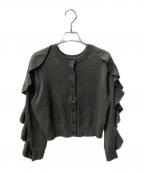 CLANEクラネ）の古着「W FACE SHOULDER FRILL KNIT CARDIGAN」｜グレー