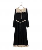 HER LIP TOハーリップトゥ）の古着「Point Lace Pleated Dress」｜ブラック