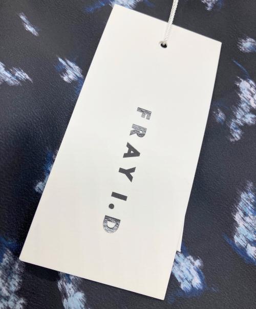 FRAY ID（フレイ アイディー）FRAY ID (フレイ アイディー) プリントバイアススリットナロースカート ネイビー サイズ:1の古着・服飾アイテム