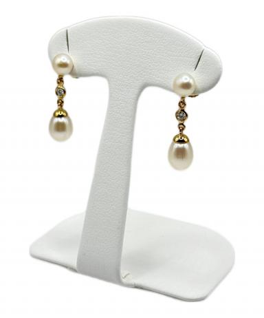 【中古品】Tiffany & Co. ティファニー パールドロップピアス 中古・古着通販】Tiffany & Co. (ティファニー) パールダイヤモンド