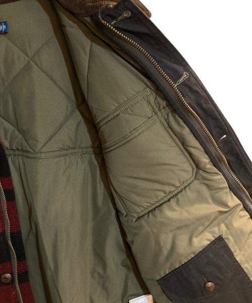POLO RALPH LAUREN（ポロ・ラルフローレン）POLO RALPH LAUREN (ポロ・ラルフローレン) バッファローチェックキルティングコンビハンティングジャケット グリーン×レッド サイズ:Ｌの古着・服飾アイテム