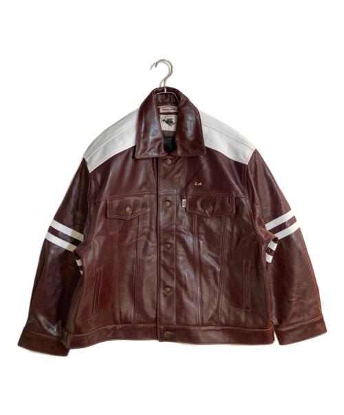 Service Area（サービスエリア）Service Area (サービスエリア) SERVICE AREA LTR Trucker Jacket ボルドー サイズ:FREEの古着・服飾アイテム