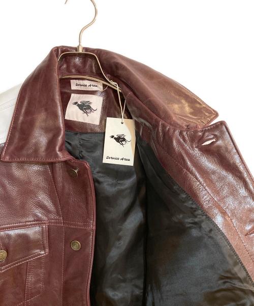 Service Area（サービスエリア）Service Area (サービスエリア) SERVICE AREA LTR Trucker Jacket ボルドー サイズ:FREEの古着・服飾アイテム