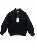 machattマチャット）の古着「フルジップニットジャケット」｜ブラック