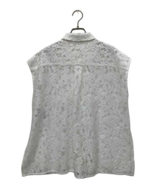 Noble（ノーブル）Noble (ノーブル) ボタニカルレースフレンチスリーブブラウス ホワイト サイズ:Freeの古着・服飾アイテム