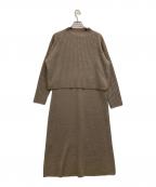 23区ニジュウサンク）の古着「レイヤードニットツインワンピース」｜ベージュ