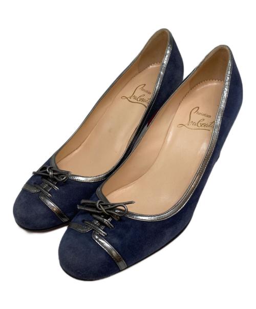 Christian Louboutin（クリスチャン・ルブタン）Christian Louboutin (クリスチャン・ルブタン) スウェードパンプス ネイビー サイズ:36の古着・服飾アイテム
