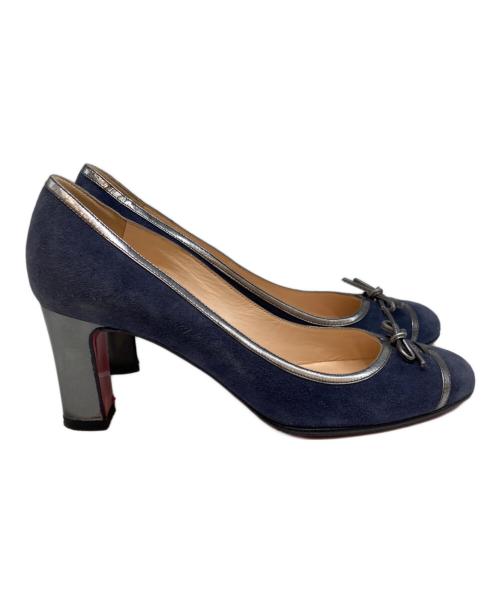 Christian Louboutin（クリスチャン・ルブタン）Christian Louboutin (クリスチャン・ルブタン) スウェードパンプス ネイビー サイズ:36の古着・服飾アイテム