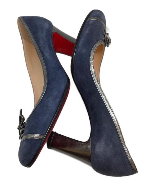 Christian Louboutin（クリスチャン・ルブタン）Christian Louboutin (クリスチャン・ルブタン) スウェードパンプス ネイビー サイズ:36の古着・服飾アイテム