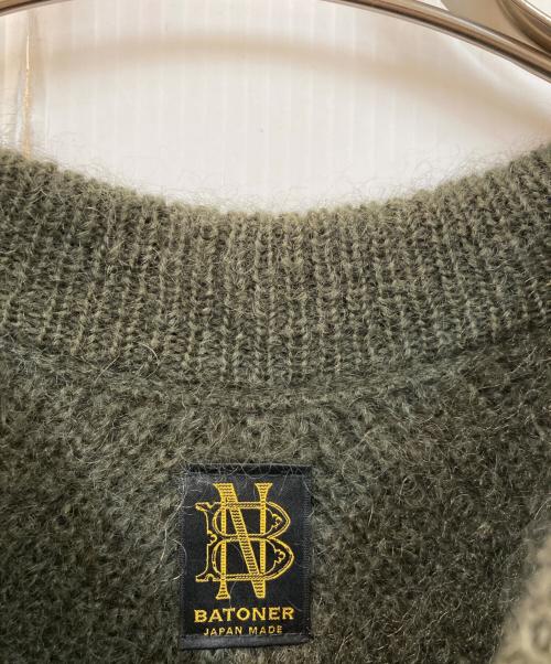 BATONER（バトナ―）BATONER (バトナ―) モヘアクルーネックニット カーキ サイズ:2の古着・服飾アイテム