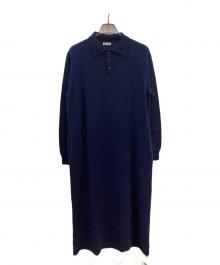 STEVEN ALAN（スティーブンアラン）の古着「メランジウール ポロカラー ワンピース」｜ネイビー