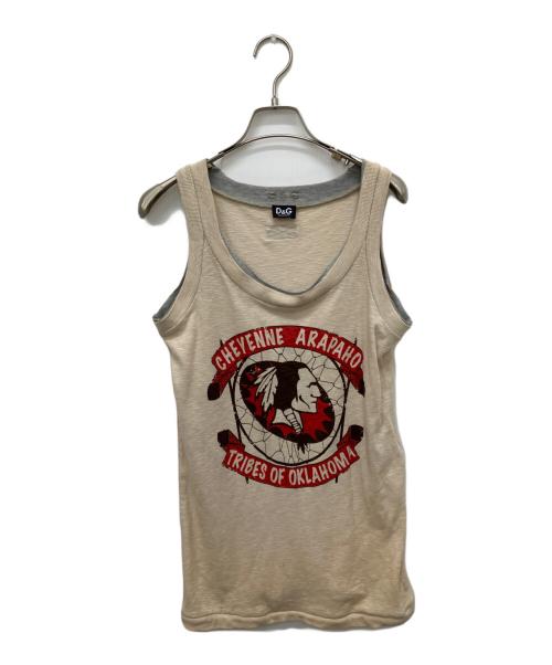 DOLCE & GABBANA（ドルチェ＆ガッバーナ）DOLCE & GABBANA (ドルチェ＆ガッバーナ) 07ss indian tank top ベージュ サイズ:Mの古着・服飾アイテム