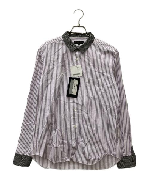 COMME des GARCONS HOMME PLUS（コムデギャルソンオムプリュス）COMME des GARCONS HOMME PLUS (コムデギャルソンオムプリュス) ストライプシャツ　PH-B017 パープル サイズ:Sの古着・服飾アイテム
