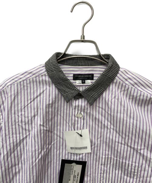 COMME des GARCONS HOMME PLUS（コムデギャルソンオムプリュス）COMME des GARCONS HOMME PLUS (コムデギャルソンオムプリュス) ストライプシャツ　PH-B017 パープル サイズ:Sの古着・服飾アイテム