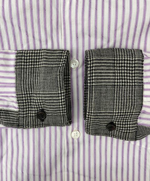 COMME des GARCONS HOMME PLUS（コムデギャルソンオムプリュス）COMME des GARCONS HOMME PLUS (コムデギャルソンオムプリュス) ストライプシャツ　PH-B017 パープル サイズ:Sの古着・服飾アイテム