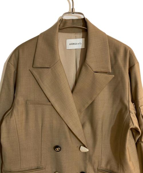 ANDREA&CO（アンドレアアンドコー）ANDREA&Co (アンドレアアンドコー) MA-1テーラードジャケット ブラウン サイズ:FREEの古着・服飾アイテム