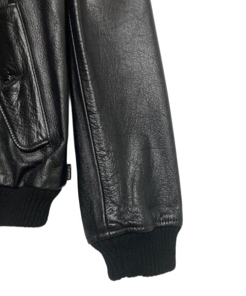 Schott（ショット）Schott (ショット) SUPREME (シュプリーム) Leather Harrington ブラック サイズ:Sの古着・服飾アイテム