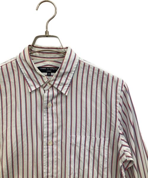 COMME des GARCONS HOMME（コムデギャルソン オム）COMME des GARCONS HOMME (コムデギャルソン オム) ストライプシャツ ホワイト×レッド サイズ:Sの古着・服飾アイテム