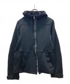 COMME des GARCONS HOMMEコムデギャルソン オム）の古着「10AW 縮絨ジップアップパーカー」｜ブラック