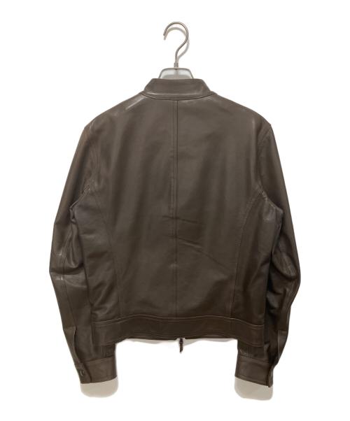 EMMETI（エンメティ）EMMETI (エンメティ) ラムレザージャケット ブラウン サイズ:44の古着・服飾アイテム