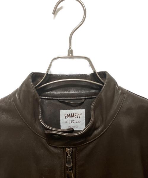 EMMETI（エンメティ）EMMETI (エンメティ) ラムレザージャケット ブラウン サイズ:44の古着・服飾アイテム