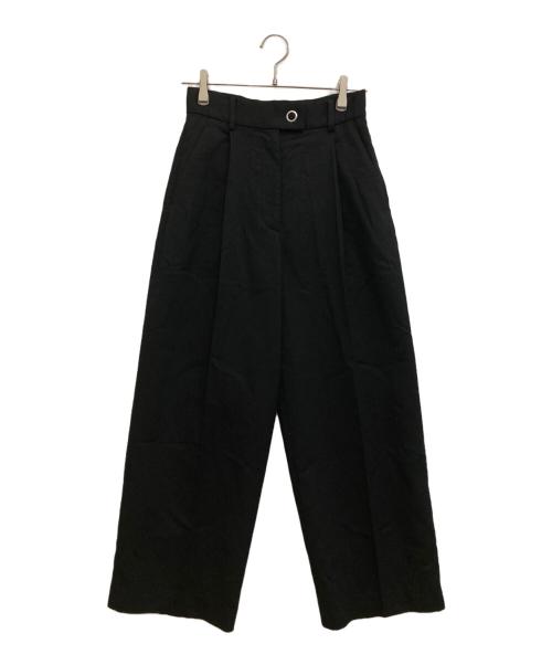 Demi-Luxe Beams（デミルクス ビームス）Demi-Luxe BEAMS (デミルクス ビームス) 二重織りタックパンツ ブラック サイズ:36の古着・服飾アイテム