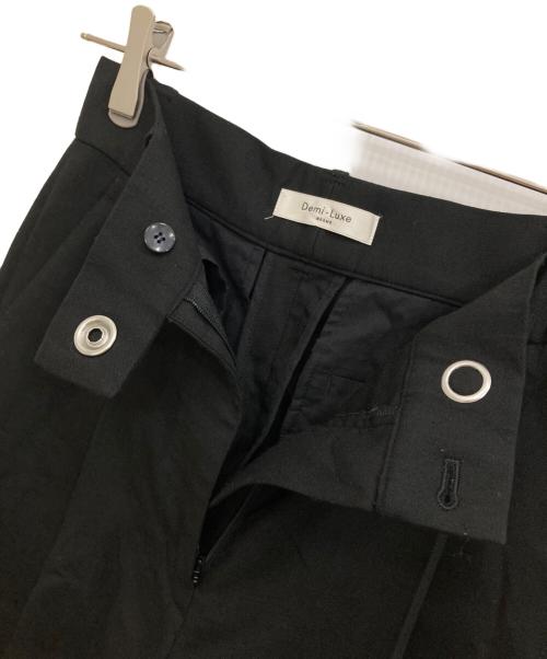 Demi-Luxe Beams（デミルクス ビームス）Demi-Luxe BEAMS (デミルクス ビームス) 二重織りタックパンツ ブラック サイズ:36の古着・服飾アイテム
