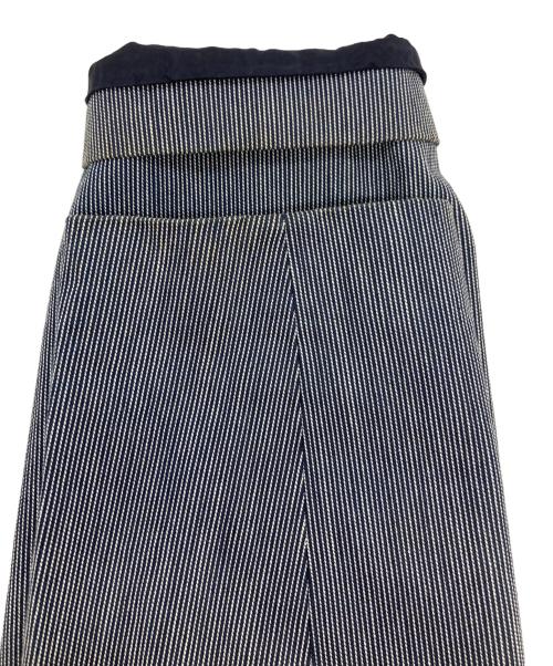 Edwina Horl（エドウィナ ホール）Edwina Horl (エドウィナ ホール) ストライプノーカラージャケット ブルー サイズ:Mの古着・服飾アイテム