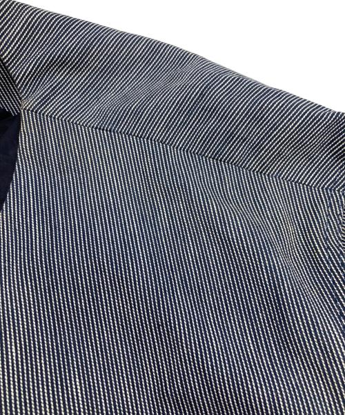 Edwina Horl（エドウィナ ホール）Edwina Horl (エドウィナ ホール) ストライプノーカラージャケット ブルー サイズ:Mの古着・服飾アイテム