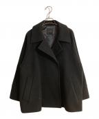 Spick and Spanスピックアンドスパン）の古着「W/Nyモッサステンカラーショートコート」｜ブラック