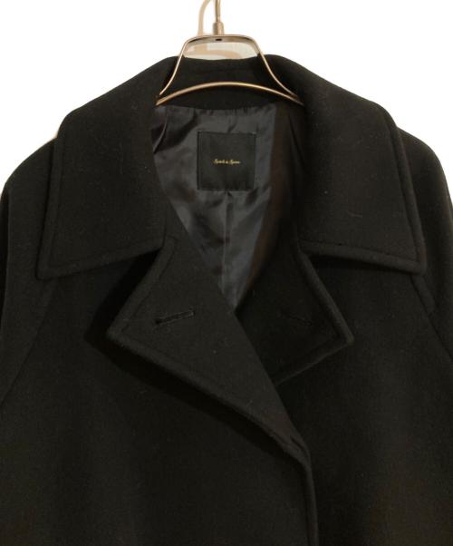 Spick and Span（スピックアンドスパン）Spick and Span (スピックアンドスパン) W/Nyモッサステンカラーショートコート ブラック サイズ:34の古着・服飾アイテム