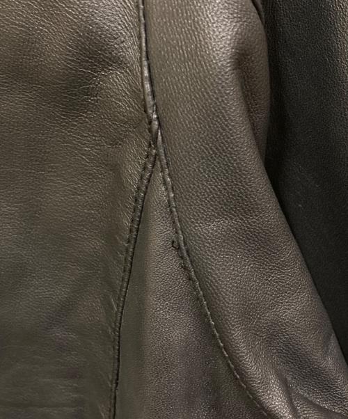 EMPORIO ARMANI（エンポリオアルマーニ）EMPORIO ARMANI (エンポリオアルマーニ) レザーシャツジャケット ブラック サイズ:48の古着・服飾アイテム