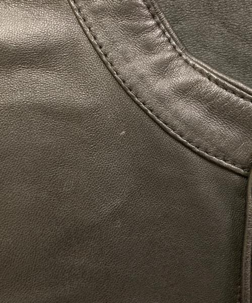 EMPORIO ARMANI（エンポリオアルマーニ）EMPORIO ARMANI (エンポリオアルマーニ) レザーシャツジャケット ブラック サイズ:48の古着・服飾アイテム