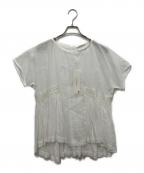 ne quittez pasヌキテパ）の古着「Ramie Smocking Short Sleeve Blouse」｜ホワイト