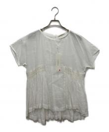 ne quittez pas（ヌキテパ）の古着「Ramie Smocking Short Sleeve Blouse」｜ホワイト