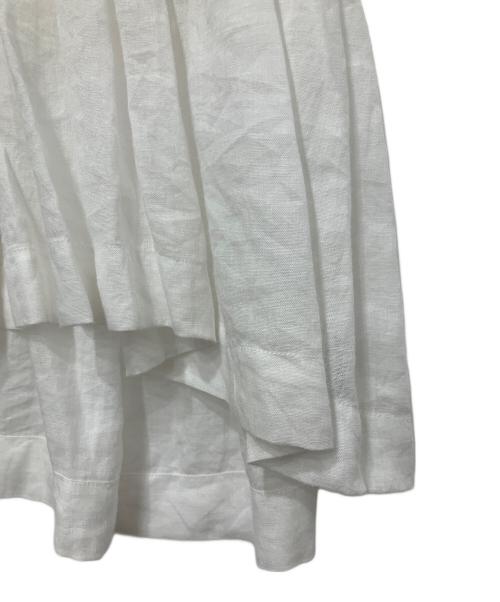 ne quittez pas（ヌキテパ）ne quittez pas (ヌキテパ) Ramie Smocking Short Sleeve Blouse ホワイト サイズ:FREEの古着・服飾アイテム