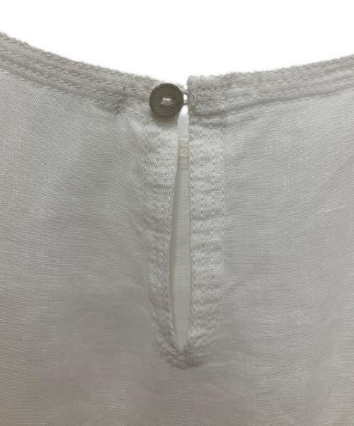 ne quittez pas（ヌキテパ）ne quittez pas (ヌキテパ) Ramie Smocking Short Sleeve Blouse ホワイト サイズ:FREEの古着・服飾アイテム