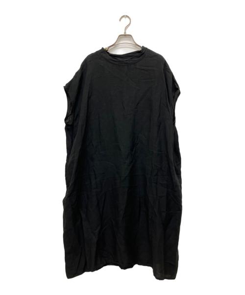 prit（プリット）prit (プリット) リネンフレンチスリーブワンピース ブラック サイズ:Freeの古着・服飾アイテム