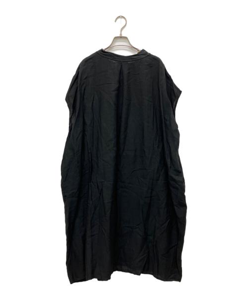 prit（プリット）prit (プリット) リネンフレンチスリーブワンピース ブラック サイズ:Freeの古着・服飾アイテム