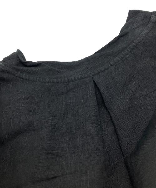 prit（プリット）prit (プリット) リネンフレンチスリーブワンピース ブラック サイズ:Freeの古着・服飾アイテム