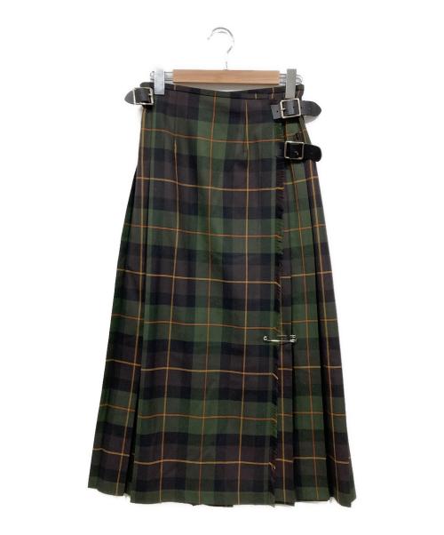 O'NEIL OF DUBLIN（オニールオブダブリン）O'NEIL OF DUBLIN (オニールオブダブリン) Derry Canan キルトスカート オリーブ サイズ:38の古着・服飾アイテム