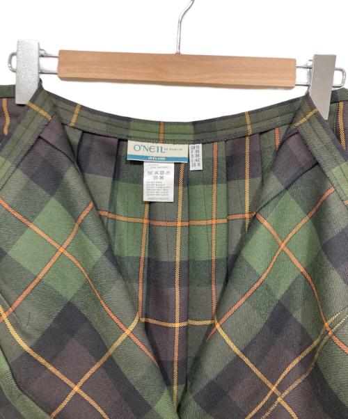 O'NEIL OF DUBLIN（オニールオブダブリン）O'NEIL OF DUBLIN (オニールオブダブリン) Derry Canan キルトスカート オリーブ サイズ:38の古着・服飾アイテム