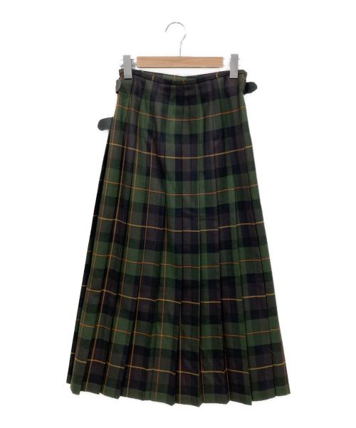 O'NEIL OF DUBLIN（オニールオブダブリン）O'NEIL OF DUBLIN (オニールオブダブリン) Derry Canan キルトスカート オリーブ サイズ:38の古着・服飾アイテム