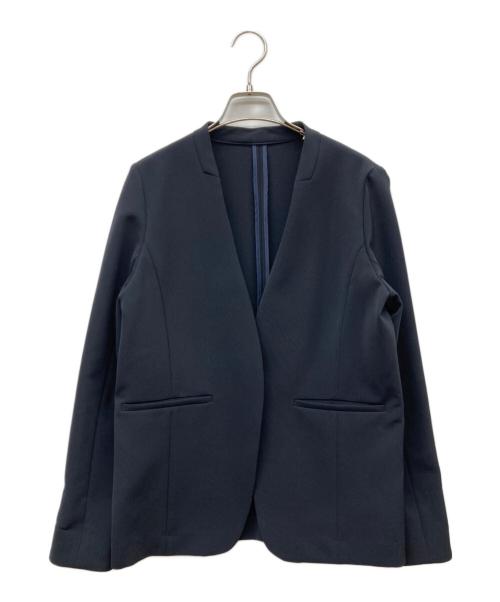 SOEJU（ソージュ）SOEJU (ソージュ) ストレッチファインノーカラージャケット ダークネイビー系 サイズ:Mの古着・服飾アイテム