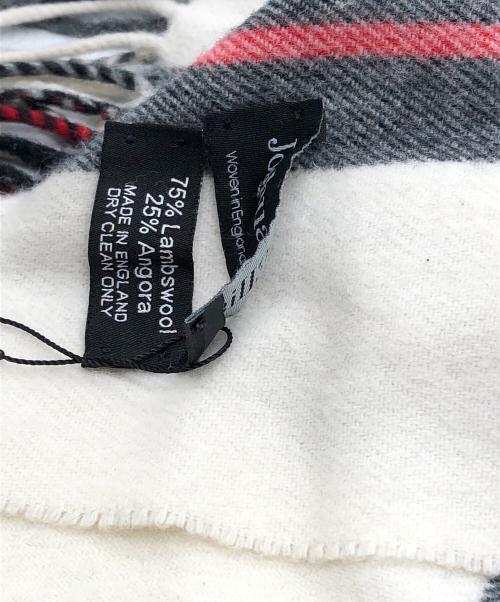 JOSHUA ELLIS（ジョシュア エリス）JOSHUA ELLIS (ジョシュア エリス) ウールアンゴラストール アイボリー×グレー サイズ:下記参照の古着・服飾アイテム