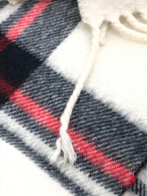 JOSHUA ELLIS（ジョシュア エリス）JOSHUA ELLIS (ジョシュア エリス) ウールアンゴラストール アイボリー×グレー サイズ:下記参照の古着・服飾アイテム